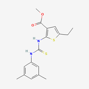 molecular formula C17H20N2O2S2 B4271985 methyl 2-({[(3,5-dimethylphenyl)amino]carbonothioyl}amino)-5-ethyl-3-thiophenecarboxylate 
