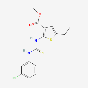 molecular formula C15H15ClN2O2S2 B4272000 methyl 2-({[(3-chlorophenyl)amino]carbonothioyl}amino)-5-ethyl-3-thiophenecarboxylate 