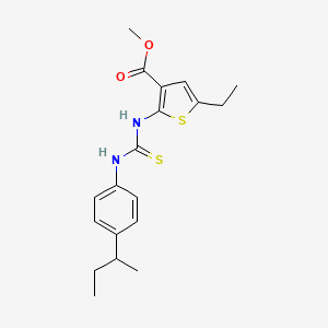 molecular formula C19H24N2O2S2 B4272048 Methyl 2-({[4-(butan-2-yl)phenyl]carbamothioyl}amino)-5-ethylthiophene-3-carboxylate 