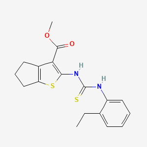 molecular formula C18H20N2O2S2 B4272290 methyl 2-({[(2-ethylphenyl)amino]carbonothioyl}amino)-5,6-dihydro-4H-cyclopenta[b]thiophene-3-carboxylate 