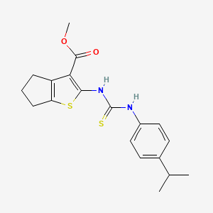 molecular formula C19H22N2O2S2 B4272309 methyl 2-({[(4-isopropylphenyl)amino]carbonothioyl}amino)-5,6-dihydro-4H-cyclopenta[b]thiophene-3-carboxylate 