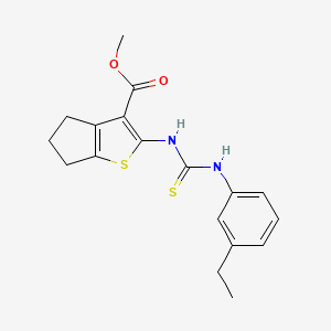 molecular formula C18H20N2O2S2 B4272316 methyl 2-({[(3-ethylphenyl)amino]carbonothioyl}amino)-5,6-dihydro-4H-cyclopenta[b]thiophene-3-carboxylate 