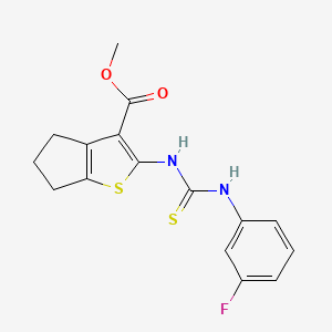 molecular formula C16H15FN2O2S2 B4272325 methyl 2-({[(3-fluorophenyl)amino]carbonothioyl}amino)-5,6-dihydro-4H-cyclopenta[b]thiophene-3-carboxylate 