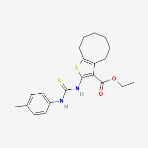 molecular formula C21H26N2O2S2 B4272363 ethyl 2-({[(4-methylphenyl)amino]carbonothioyl}amino)-4,5,6,7,8,9-hexahydrocycloocta[b]thiophene-3-carboxylate 