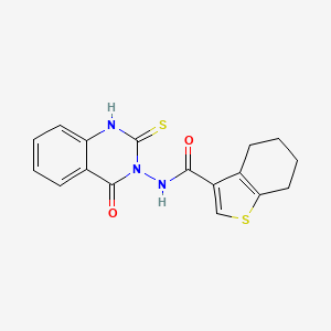 molecular formula C17H15N3O2S2 B4272740 N-(2-mercapto-4-oxo-3(4H)-quinazolinyl)-4,5,6,7-tetrahydro-1-benzothiophene-3-carboxamide 