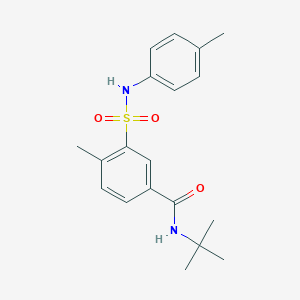molecular formula C19H24N2O3S B427285 N-(tert-butyl)-4-methyl-3-(4-toluidinosulfonyl)benzamide 