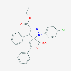molecular formula C27H21ClN2O4 B427331 ethyl 1-(4-chlorophenyl)-6-oxo-4,8-diphenyl-7-oxa-1,2-diazaspiro[4.4]nona-2,8-diene-3-carboxylate 