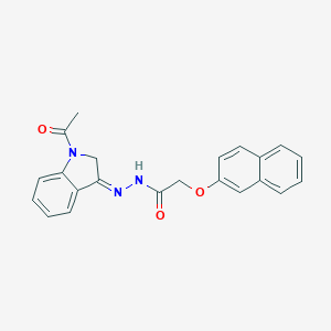 molecular formula C22H19N3O3 B427371 N'-(1-acetyl-1,2-dihydro-3H-indol-3-ylidene)-2-(2-naphthyloxy)acetohydrazide CAS No. 300393-86-6