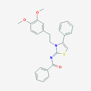 molecular formula C26H24N2O3S B427383 N-[(2Z)-3-[2-(3,4-DIMETHOXYPHENYL)ETHYL]-4-PHENYL-1,3-THIAZOL-2(3H)-YLIDENE]BENZAMIDE 