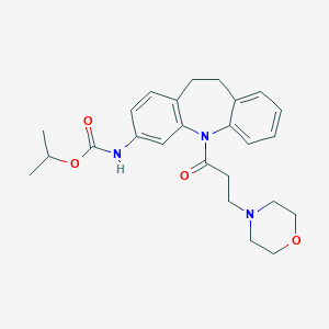 molecular formula C25H31N3O4 B427394 ISOPROPYL N-[5-(3-MORPHOLINOPROPANOYL)-10,11-DIHYDRO-5H-DIBENZO[B,F]AZEPIN-3-YL]CARBAMATE 