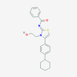 N-(4-(4-cyclohexylphenyl)-3-(2-hydroxyethyl)-1,3-thiazol-2(3H)-ylidene)benzamide