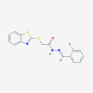 2-(1,3-benzothiazol-2-ylsulfanyl)-N'-[(E)-(2-fluorophenyl)methylidene]acetohydrazide