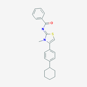 N-(4-(4-cyclohexylphenyl)-3-methyl-1,3-thiazol-2(3H)-ylidene)benzamide