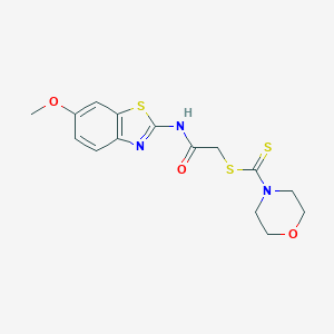 2-[(6-Methoxy-1,3-benzothiazol-2-yl)amino]-2-oxoethyl morpholine-4-carbodithioate