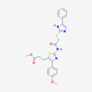 methyl 3-[4-(4-methoxyphenyl)-2-({[(4-phenyl-1H-imidazol-2-yl)sulfanyl]acetyl}amino)-1,3-thiazol-5-yl]propanoate