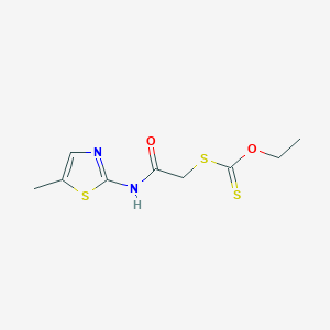 molecular formula C9H12N2O2S3 B427422 O-ethyl S-{2-[(5-methyl-1,3-thiazol-2-yl)amino]-2-oxoethyl} dithiocarbonate 