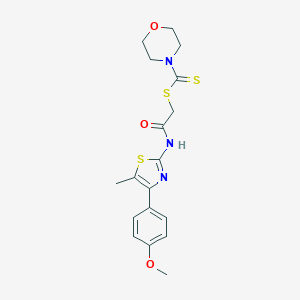 2-{[4-(4-Methoxyphenyl)-5-methyl-1,3-thiazol-2-yl]amino}-2-oxoethyl 4-morpholinecarbodithioate