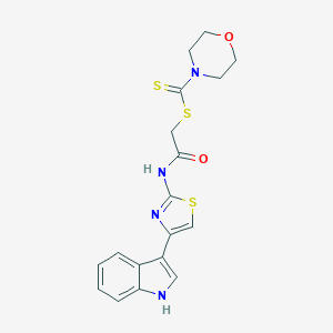 2-{[4-(1H-indol-3-yl)-1,3-thiazol-2-yl]amino}-2-oxoethyl 4-morpholinecarbodithioate