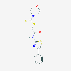 2-Oxo-2-[(4-phenyl-1,3-thiazol-2-yl)amino]ethyl 4-morpholinecarbodithioate