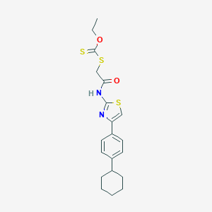 molecular formula C20H24N2O2S3 B427434 O-ethyl [2-[[4-(4-cyclohexylphenyl)-1,3-thiazol-2-yl]amino]-2-oxoethyl]sulfanylmethanethioate CAS No. 329904-23-6
