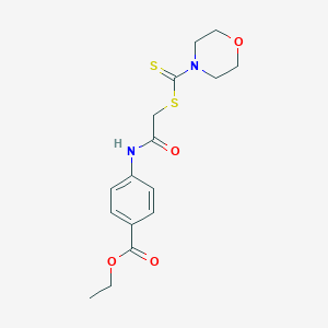 Ethyl 4-({[(4-morpholinylcarbothioyl)sulfanyl]acetyl}amino)benzoate