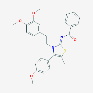 N-(3-[2-(3,4-dimethoxyphenyl)ethyl]-4-(4-methoxyphenyl)-5-methyl-1,3-thiazol-2(3H)-ylidene)benzamide