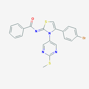 N-(4-(4-bromophenyl)-3-[2-(methylsulfanyl)-5-pyrimidinyl]-1,3-thiazol-2(3H)-ylidene)benzamide