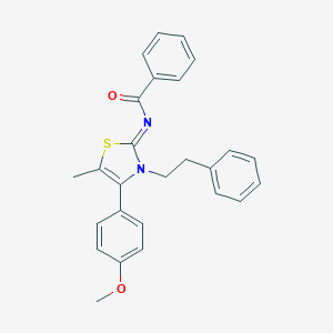 N-(4-(4-methoxyphenyl)-5-methyl-3-(2-phenylethyl)-1,3-thiazol-2(3H)-ylidene)benzamide