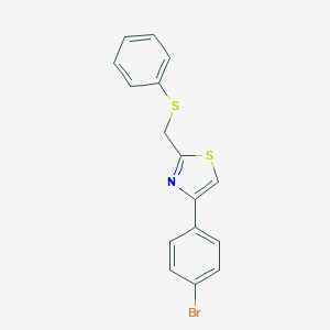 molecular formula C16H12BrNS2 B427452 4-(4-Bromophenyl)-2-[(phenylsulfanyl)methyl]-1,3-thiazole 