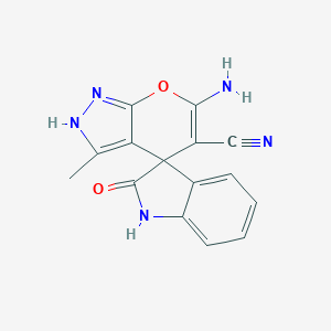 molecular formula C15H11N5O2 B427478 6'-amino-3'-methyl-2-oxo-1,2-dihydro-1'H-spiro[indole-3,4'-pyrano[2,3-c]pyrazole]-5'-carbonitrile CAS No. 106536-38-3