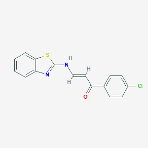 molecular formula C16H11ClN2OS B427503 3-(1,3-Benzothiazol-2-ylamino)-1-(4-chlorophenyl)-2-propen-1-one 