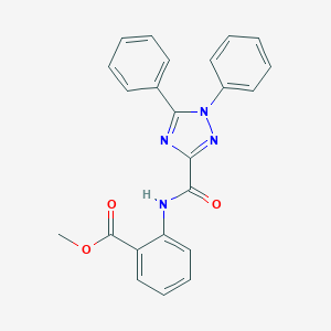 molecular formula C23H18N4O3 B427514 Methyl 2-[(1,5-diphenyl-1,2,4-triazole-3-carbonyl)amino]benzoate 