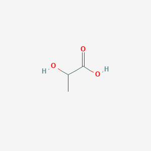 molecular formula C3H6O3<br>C3H6O3<br>CH3CHOHCOOH<br>HC3H5O3 B042761 Lactic acid CAS No. 50-21-5