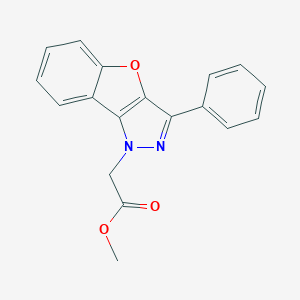 molecular formula C18H14N2O3 B427626 methyl (3-phenyl-1H-[1]benzofuro[3,2-c]pyrazol-1-yl)acetate 