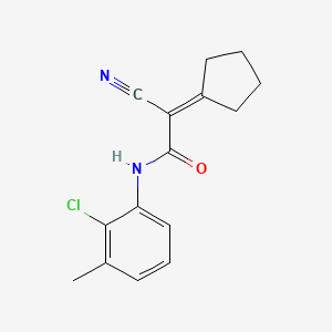 molecular formula C15H15ClN2O B4276673 N-(2-chloro-3-methylphenyl)-2-cyano-2-cyclopentylideneacetamide 