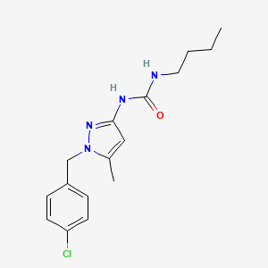 molecular formula C16H21ClN4O B4276759 N-butyl-N'-[1-(4-chlorobenzyl)-5-methyl-1H-pyrazol-3-yl]urea 