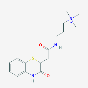 molecular formula C16H24N3O2S+ B427691 N,N,N-trimethyl-3-{[(3-oxo-3,4-dihydro-2H-1,4-benzothiazin-2-yl)acetyl]amino}-1-propanaminium 