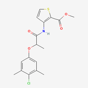 molecular formula C17H18ClNO4S B4277062 Methyl 3-{[2-(4-chloro-3,5-dimethylphenoxy)propanoyl]amino}thiophene-2-carboxylate 
