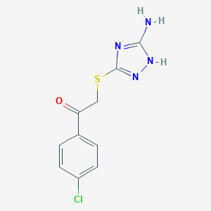 molecular formula C10H9ClN4OS B427712 Ethanone, 2-[(3-amino-1H-1,2,4-triazol-5-yl)thio]-1-(4-chlorophenyl)- 