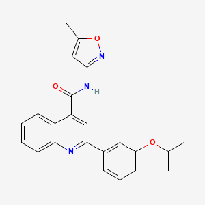molecular formula C23H21N3O3 B4277200 N-(5-METHYL-12-OXAZOL-3-YL)-2-[3-(PROPAN-2-YLOXY)PHENYL]QUINOLINE-4-CARBOXAMIDE 