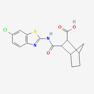 molecular formula C16H15ClN2O3S B4277203 3-[(6-Chloro-1,3-benzothiazol-2-yl)carbamoyl]bicyclo[2.2.1]heptane-2-carboxylic acid 