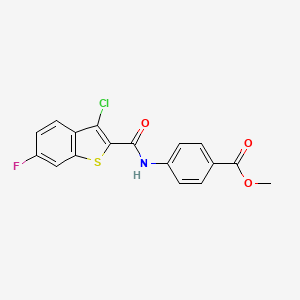 molecular formula C17H11ClFNO3S B4277232 Methyl 4-{[(3-chloro-6-fluoro-1-benzothiophen-2-yl)carbonyl]amino}benzoate 
