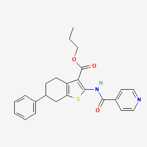molecular formula C24H24N2O3S B4277236 Propyl 6-phenyl-2-[(pyridin-4-ylcarbonyl)amino]-4,5,6,7-tetrahydro-1-benzothiophene-3-carboxylate 