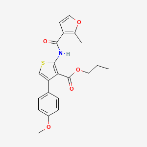 molecular formula C21H21NO5S B4277240 PROPYL 4-(4-METHOXYPHENYL)-2-(2-METHYLFURAN-3-AMIDO)THIOPHENE-3-CARBOXYLATE 