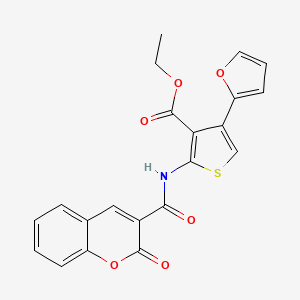 molecular formula C21H15NO6S B4277386 ETHYL 4-(FURAN-2-YL)-2-(2-OXO-2H-CHROMENE-3-AMIDO)THIOPHENE-3-CARBOXYLATE 