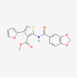 molecular formula C18H13NO6S B4277450 METHYL 2-(2H-1,3-BENZODIOXOLE-5-AMIDO)-4-(FURAN-2-YL)THIOPHENE-3-CARBOXYLATE 