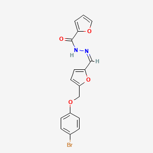 molecular formula C17H13BrN2O4 B4277457 N'-[(Z)-{5-[(4-bromophenoxy)methyl]furan-2-yl}methylidene]furan-2-carbohydrazide 