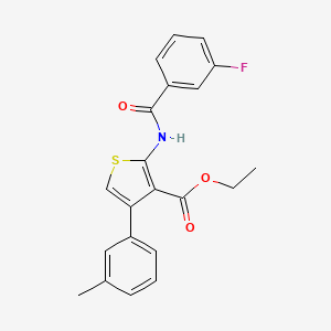 molecular formula C21H18FNO3S B4277462 ETHYL 2-(3-FLUOROBENZAMIDO)-4-(3-METHYLPHENYL)THIOPHENE-3-CARBOXYLATE 