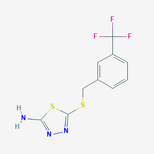 molecular formula C10H8F3N3S2 B427752 5-{[3-(Trifluoromethyl)benzyl]sulfanyl}-1,3,4-thiadiazol-2-amine CAS No. 345988-07-0