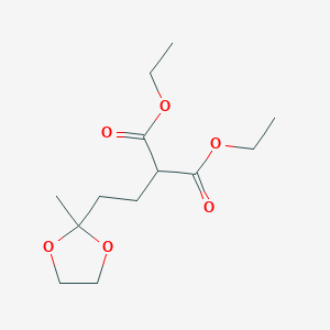 molecular formula C13H22O6 B042776 Diethyl 2-[2-(2-methyl-1,3-dioxolan-2-yl)ethyl]propanedioate CAS No. 7796-23-8
